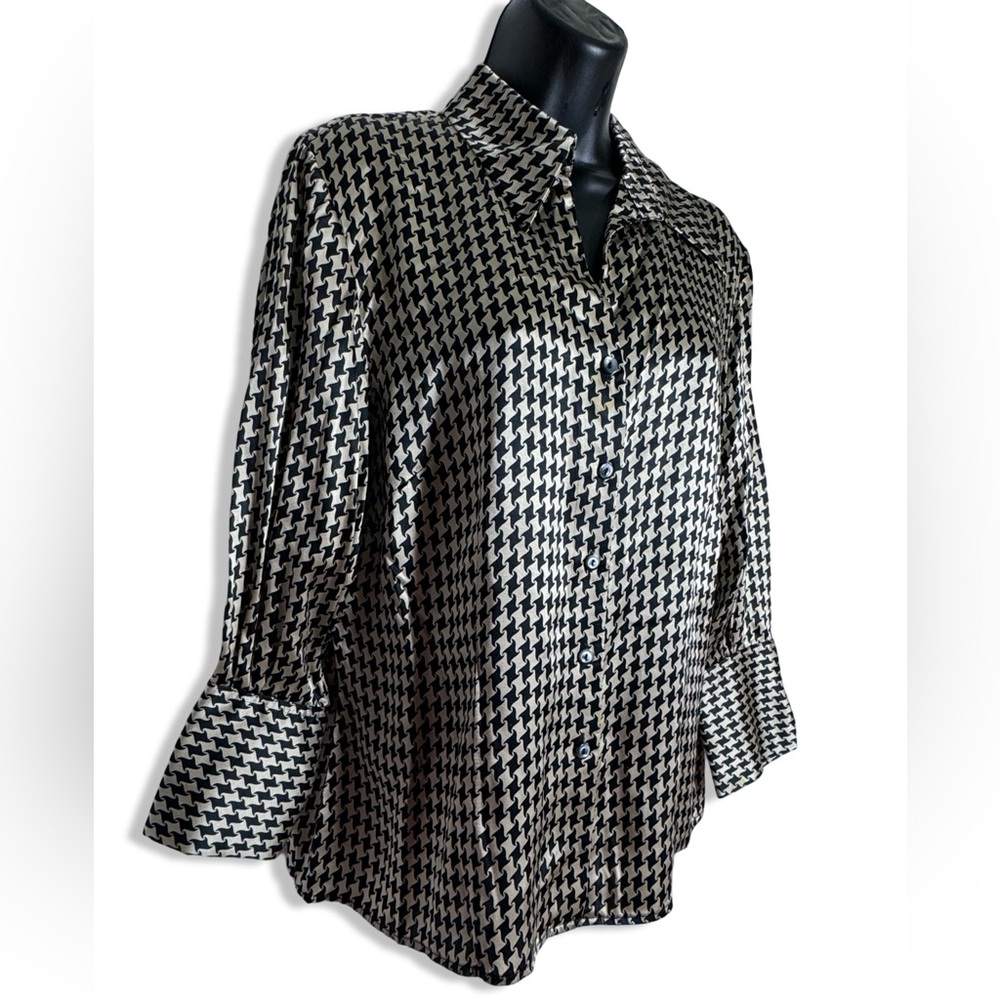 JONES NEW YORK Women's Patterned Silk Blouse